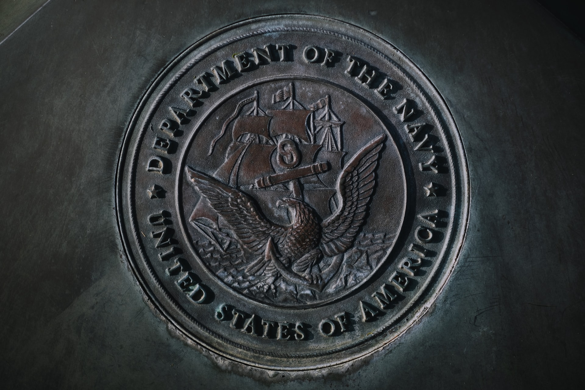 Seal of the Navy, at Wesley Bolin Memorial Plaza.