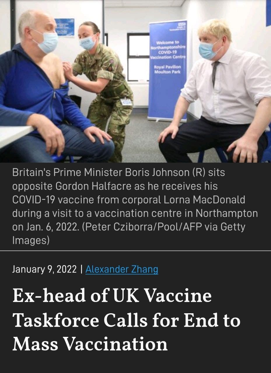 Ex-head of UK Vaccine Taskforce Calls for End to Mass Vaccinations