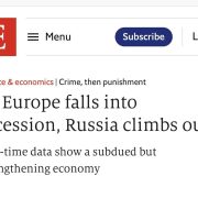 While Europe falls into recession, Russia’s economy is climbing out