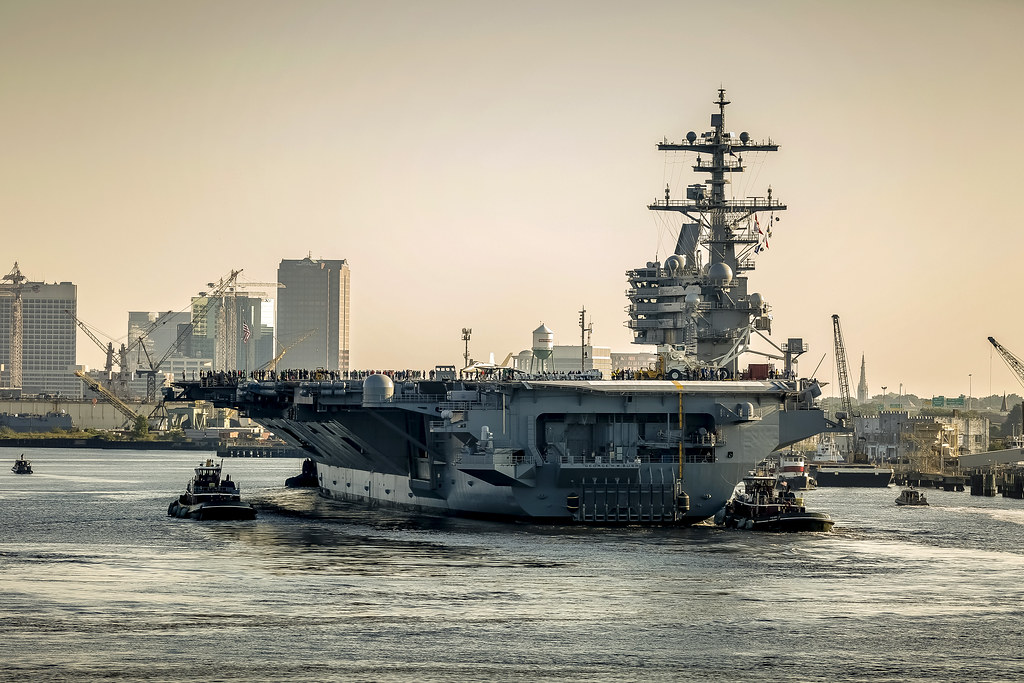 CVN 77 leaves the shipyard Official U.S. Navy Imagery