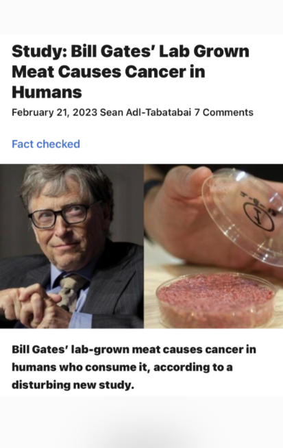 Bill Gates lab grown meat causes cancer