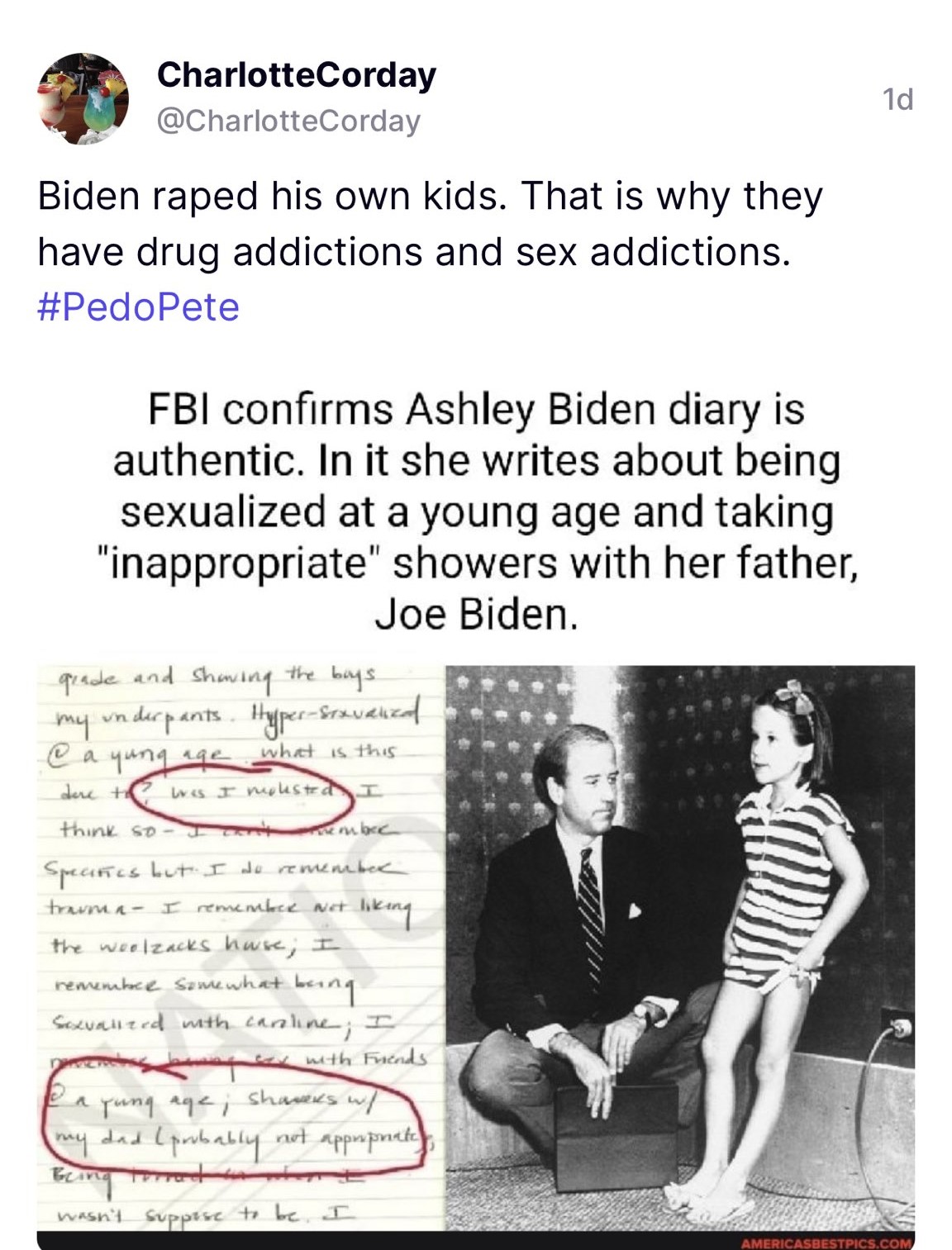 the SDNY confirms Ashley Biden's Diary -- in which she accuses Joe Biden of molesting her -- is legitimately HERS.