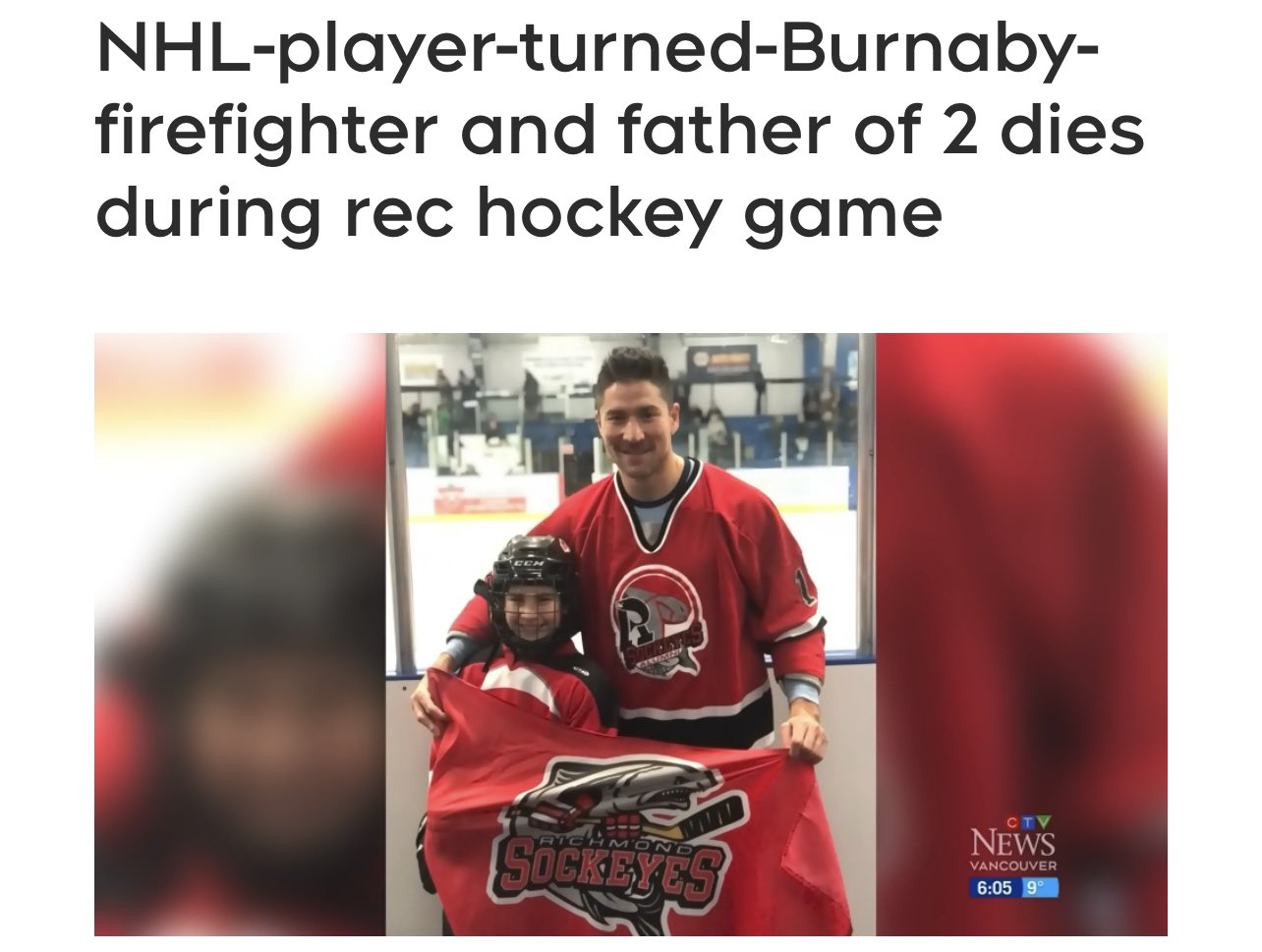 A former professional hockey player Died Suddenly of a heart attack while playing rec hockey.