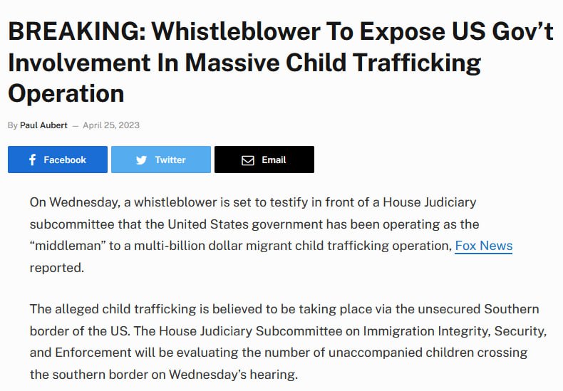 Whistleblower To Expose US Gov’t Involvement In Massive Child Trafficking Operation