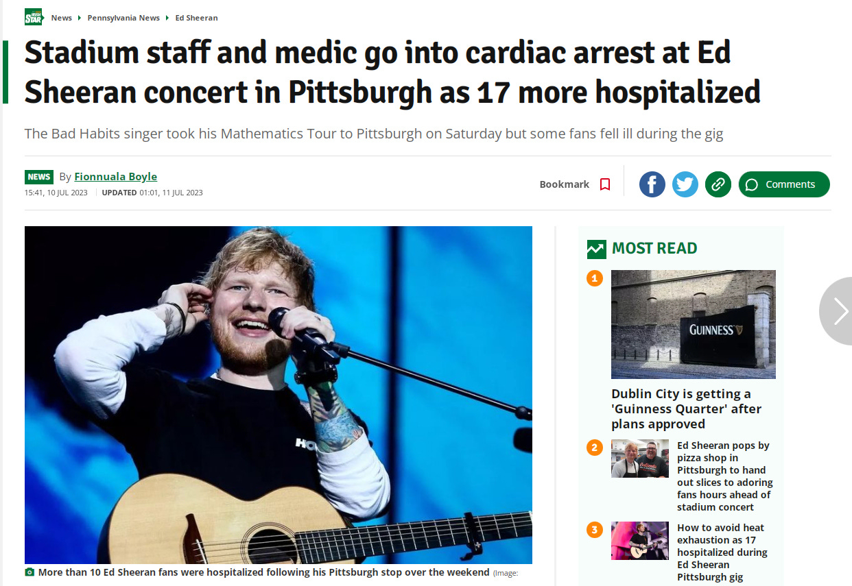 Ed Sheeran mass casualty concert