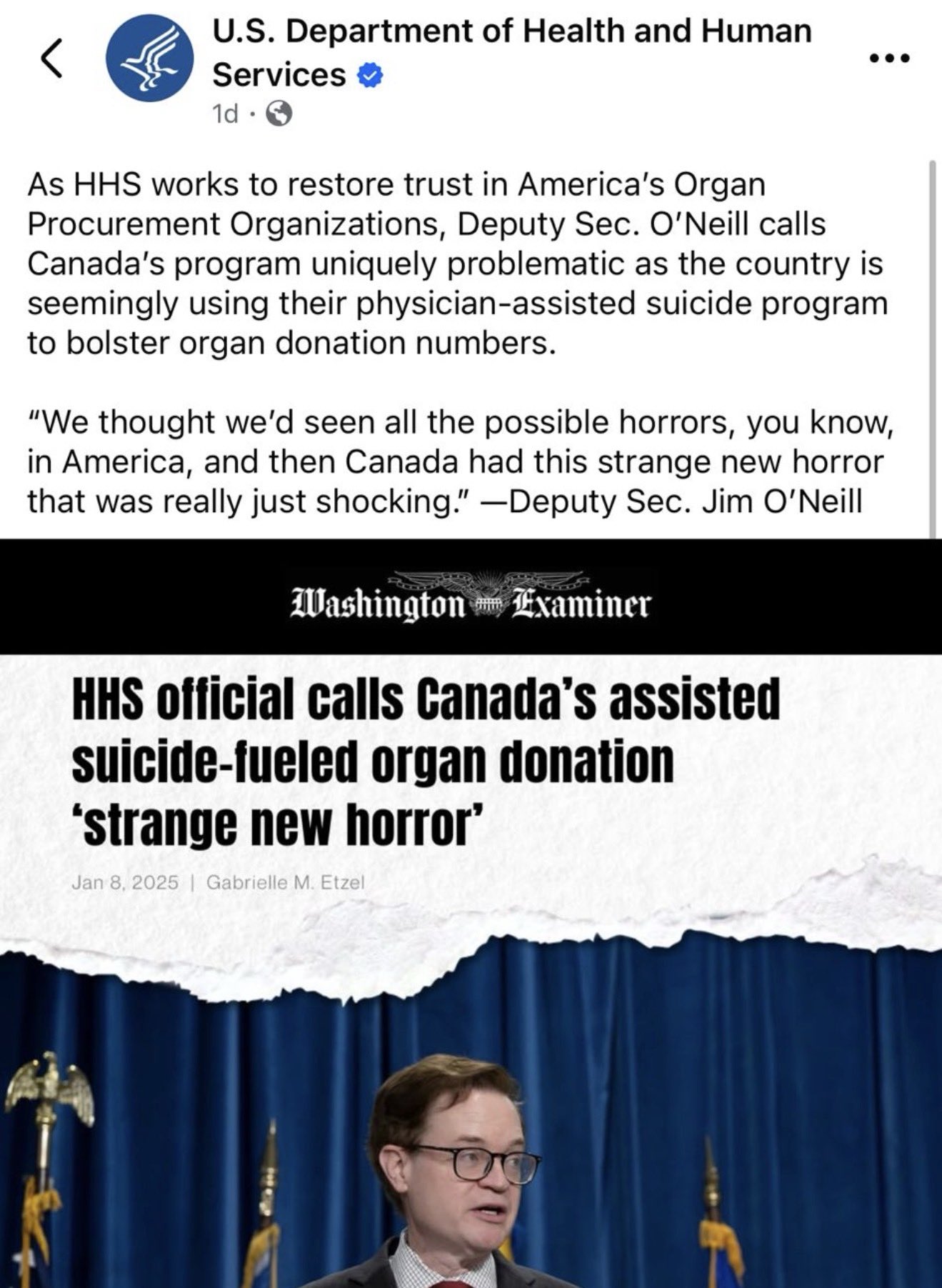 US Department of Health and Human Services calls out MAiD